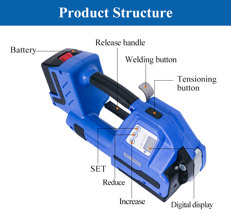 Power Tools In Electrical - PP-Band-Bandierwerkzeug, batteriebetriebene, tragbare, handgeführte elektrische Umreifungsmaschinen