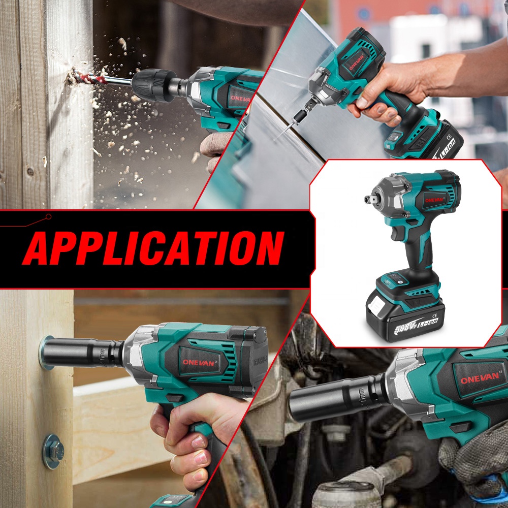 Power Tools In Electrical - 1200N.m Drehmoment Bürstenloser Elektrischer Schlagschrauber 1/2-Zoll-Steckschlüssel